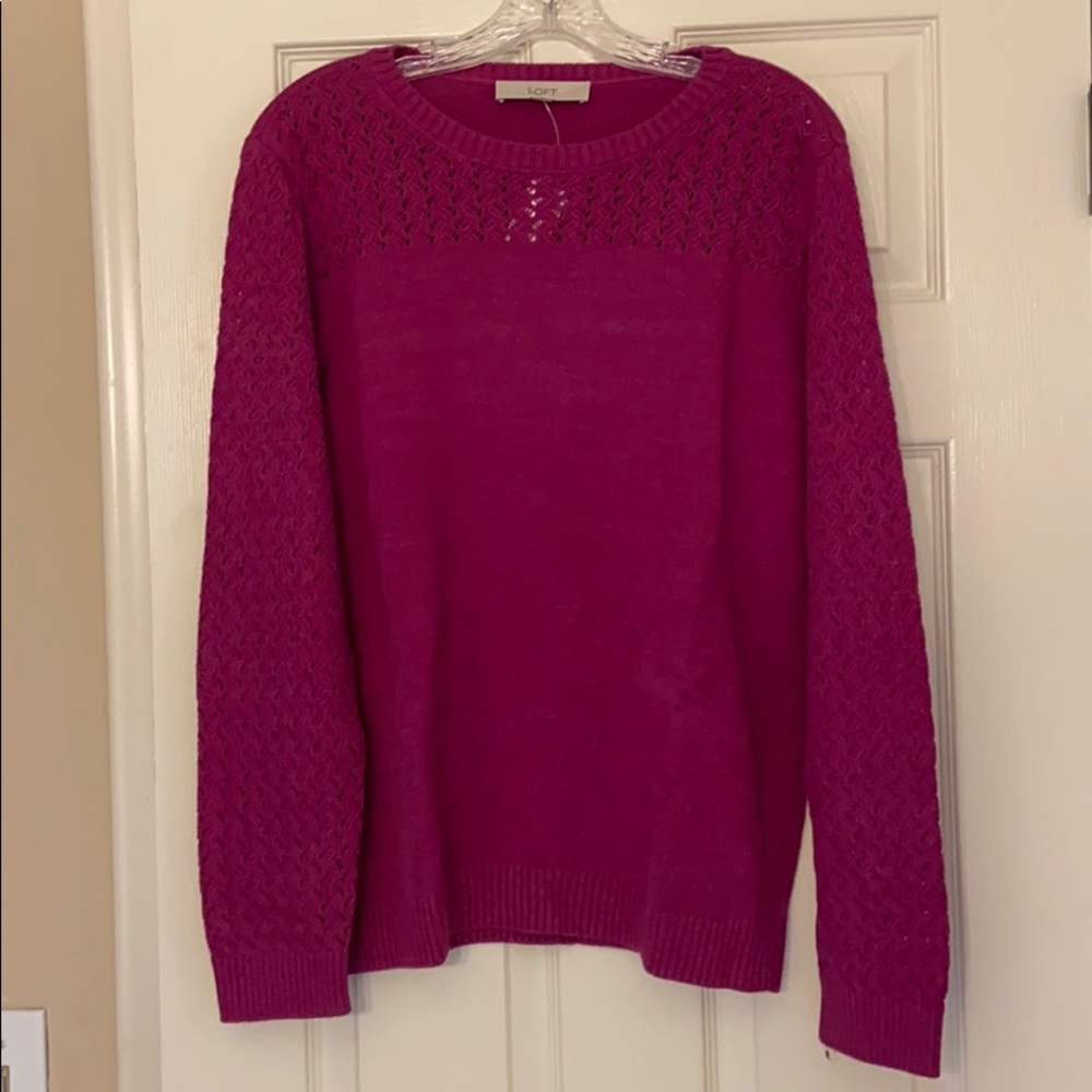 NWT Loft pink magenta sweater size XL